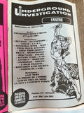 UNDERGROUND INVESTIGATION "LOT DE 6 NUMEROS" ZINE A4