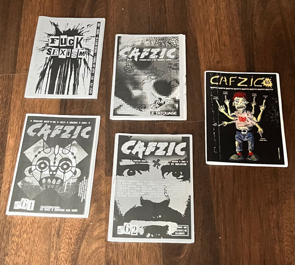 CAFZIC Fanzine Musique et BD  - LOT de 5 numéros !!!