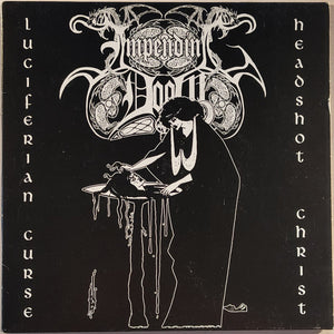 IMPENDING DOOM / GOATFIRE - Luciferian Curse & Headshot Christ / Scornful Chalice - 7"EP - Blue version