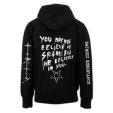 MALHKEBRE "SATANIC RESISTANCE" BLACK ZIP-UP HOODIE