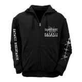 MALHKEBRE "SATANIC RESISTANCE" BLACK ZIP-UP HOODIE